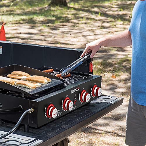 4-Burner Portable Propane Gas Grill and Griddle Combo, Black O882