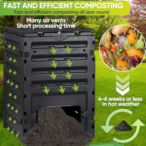 120 Gallon Black BPA Free Compost Bin A391665