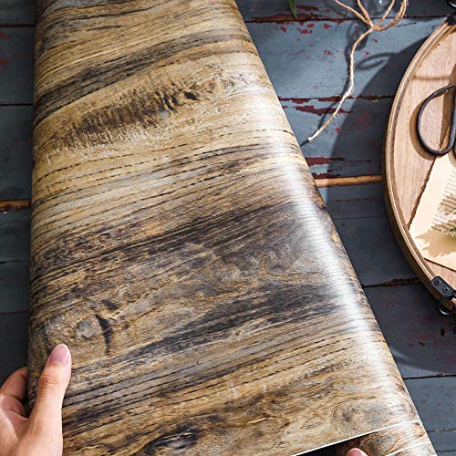 Self Adhesive Vinyl Distressed Wood Grain Contact Paper (15.7x98 Inches) Z89073