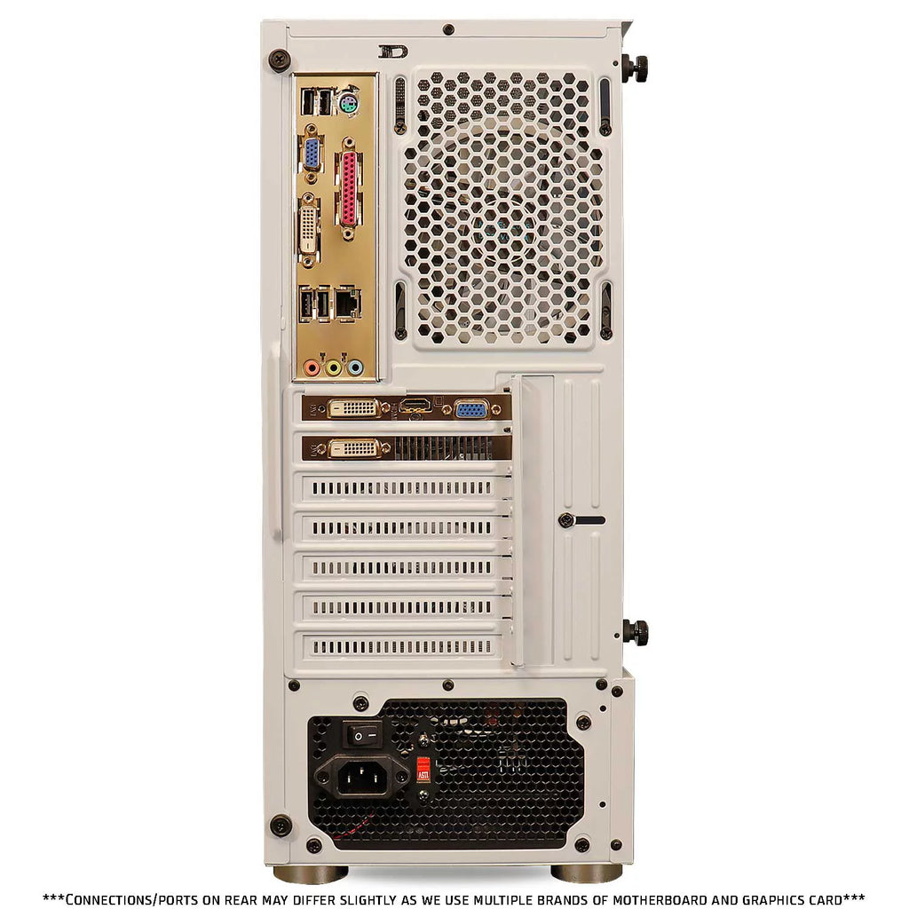 White Intel Core i5 3.40GHz GeForce GTX 650 8GB RAM 1TB HDD WiFi RGB Lighting Windows 10 Pro Gaming PC Desktop Computer W114
