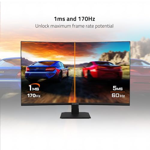 31.5" 165Hz 1440P Curved Gaming Monitor, VA 1500R Display, Black H725858