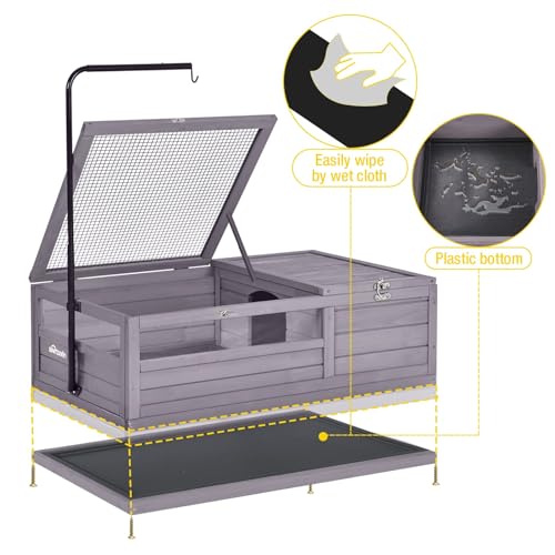 Wooden Tortoise House Large Tortoise Habitat Cage Indoor Tortoises Enclosure Reptile Cage Upgraded Weatherproof Bottom R149852