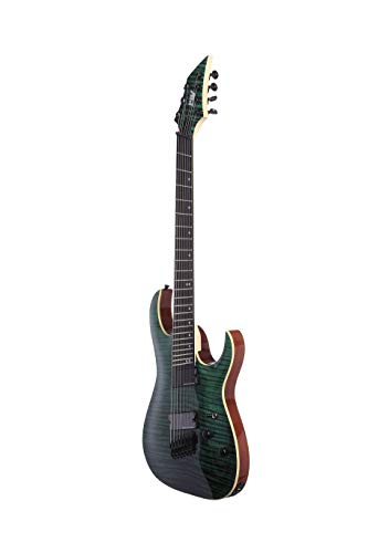 Trans Green 7 String Fanfret Electric Guitar T70889