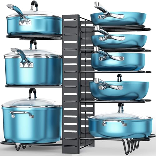 8-Tier Heavy Duty Pots and Pans Organizer Rack A20026
