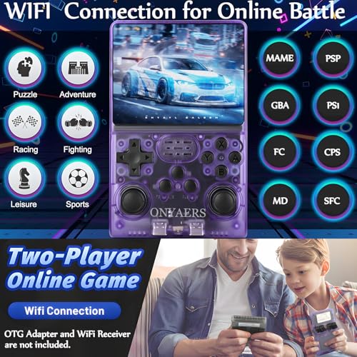 Retro Handheld Game Console with 3.5 Inch IPS Screen and 256GB Memory Card X636919