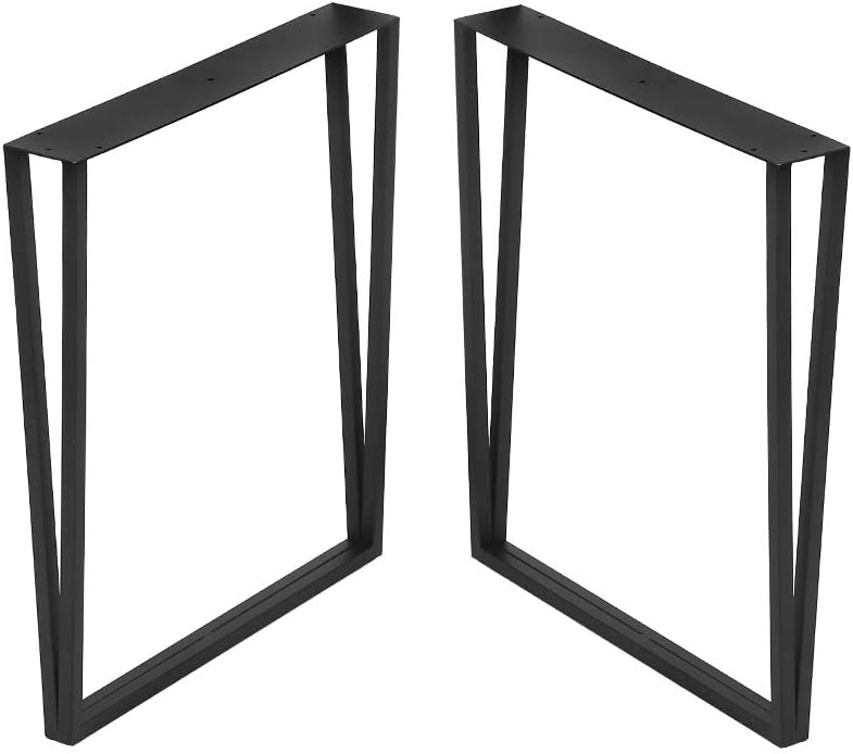 28" Height 24" Wide Black Cast Iron Metal Table Legs 2 PCS R14393