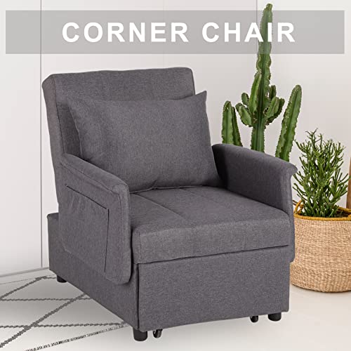 Black Sleeper Chair Bed Sofa with Pillow G111