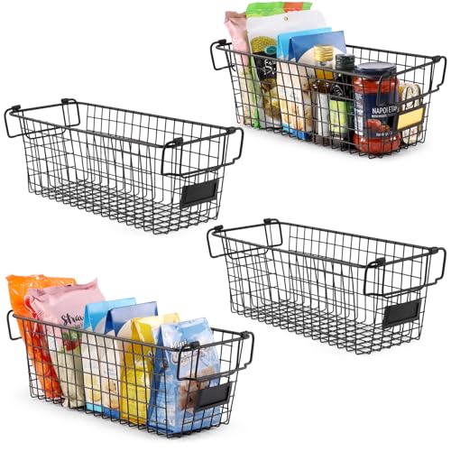 4 Pack Large Stackable Wire Metal Baskets R5864