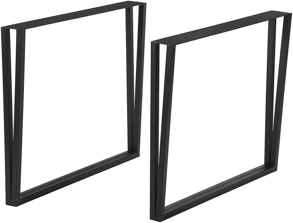 28" Height 24" Wide Black Cast Iron Metal Table Legs 2 PCS R14393