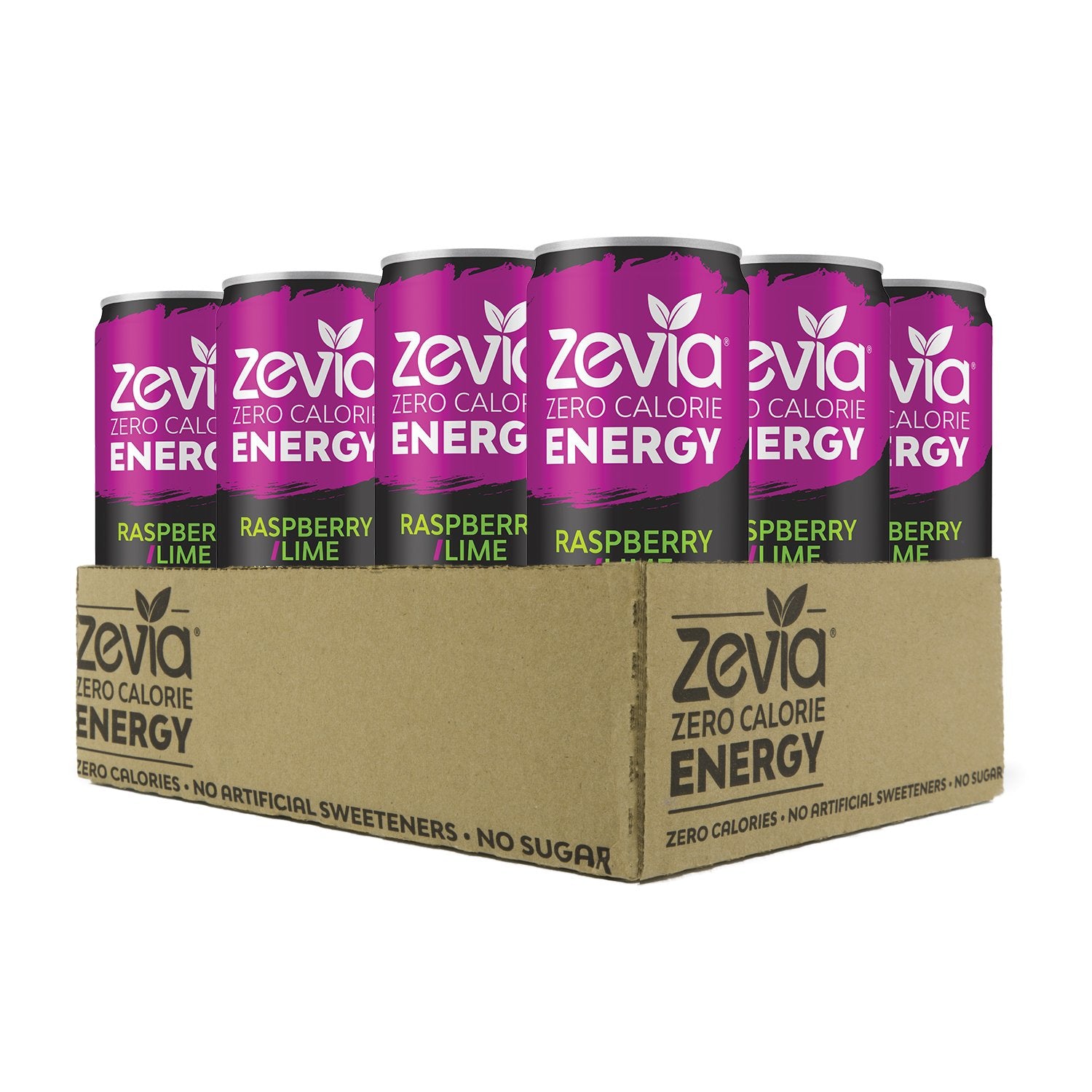 Zero Calorie Soda Cola 12 Ounce Cans Pack of 24 and Zero Calorie Energy Drink Raspberry Lime 12 Ounce Cans Pack of 12 O965717