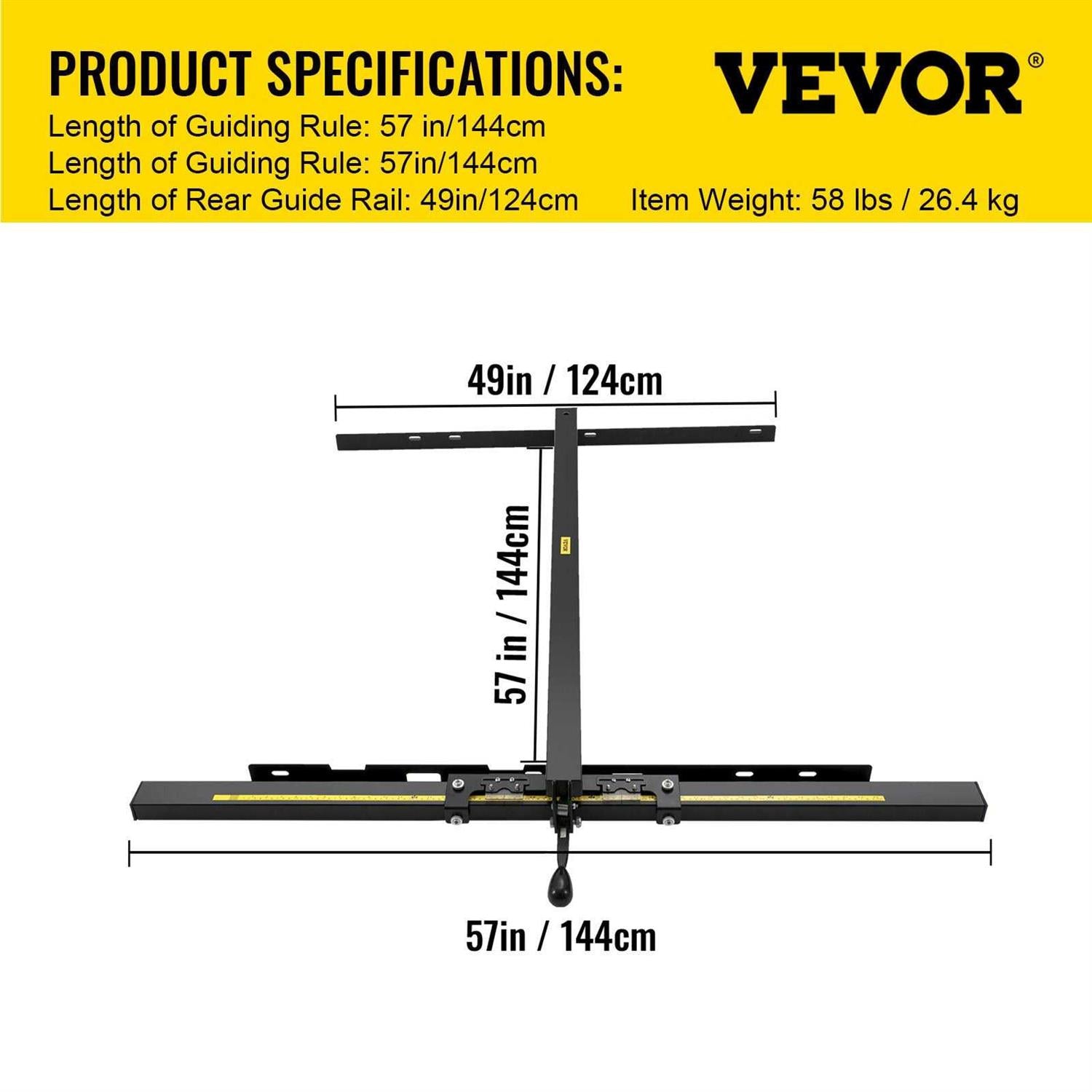 57×57 Table Saw Fence Rail E2027