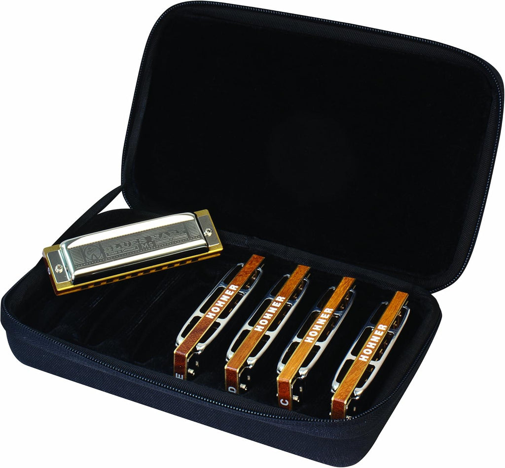Blues 5 Harmonica Set with Case, Stainless steel B618913