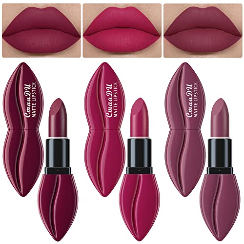 5Pcs Dark Light Bright Red Matte Lipstick Pack Sets E32357