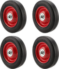 4 Pack 6 Inch Solid Rubber Flat Free Hand Truck Wheel with 5/8 Inch Axle Size E102