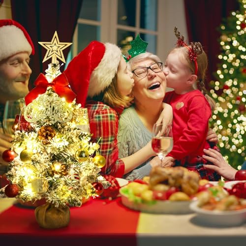 24 Inch Green Artificial Tabletop Christmas Tree with LED Lights C98150