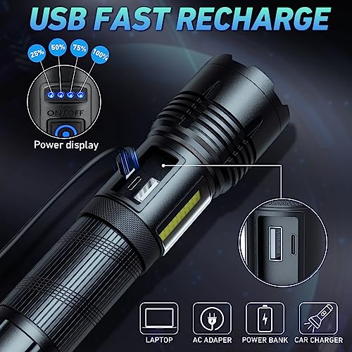 Rechargeable LED Flashlight High Lumen Super Bright COB Work Light IPX7 Waterproof L288