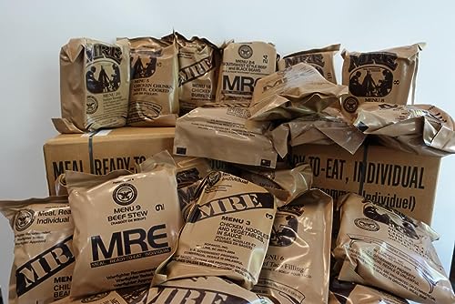 4 Pack US MRE Meals Ready to Eat with Heater Packs M401