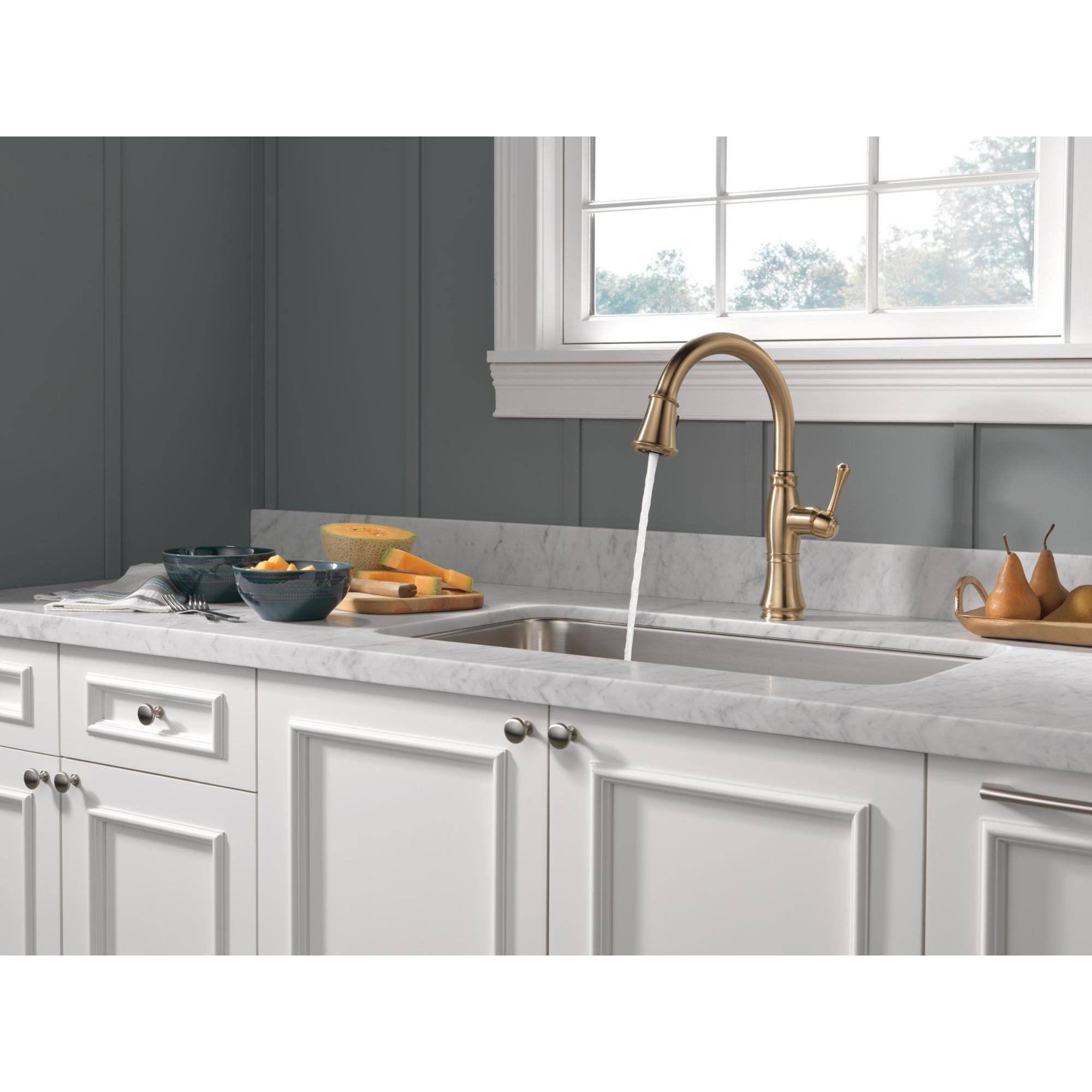 Chrome Single Handle Pull Down Kitchen Faucet F764386