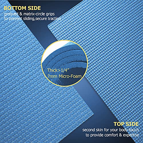 Extra Large 12'x6'x7mm Non-Slip Exercise Mat U7072