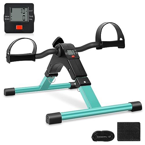 Folding Pedal Exerciser Under Desk Bike Pedal Exerciser with LCD Monitor R7117