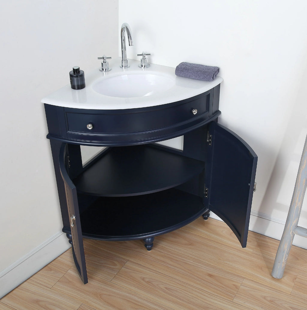 Dark Blue Corner Bathroom Vanity B505965