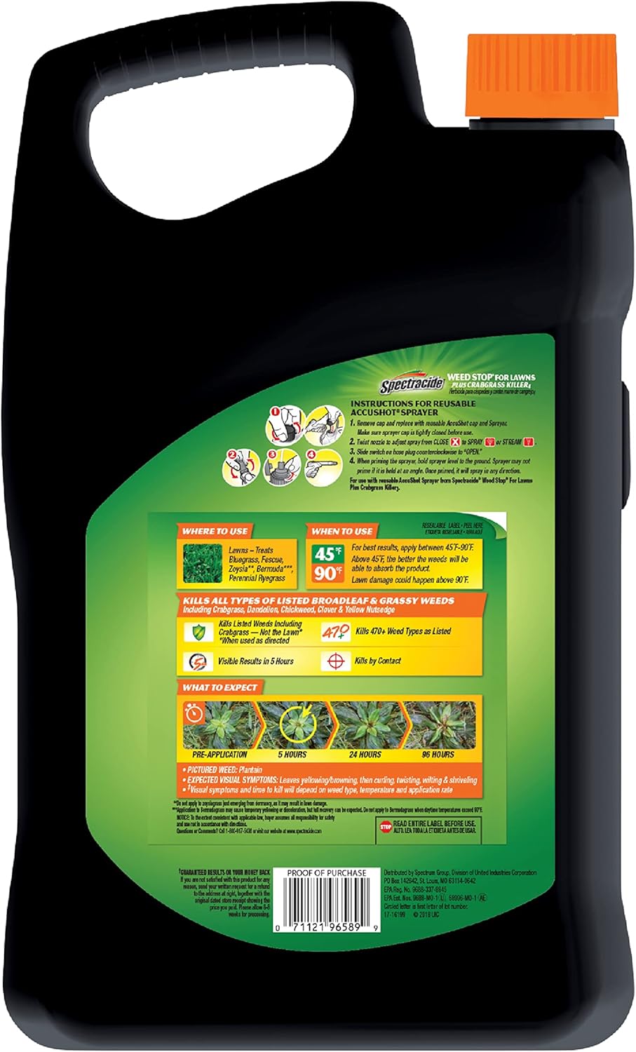 1.33 Gallon Weed Stop Plus Crabgrass Killer AccuShot Refill Q955