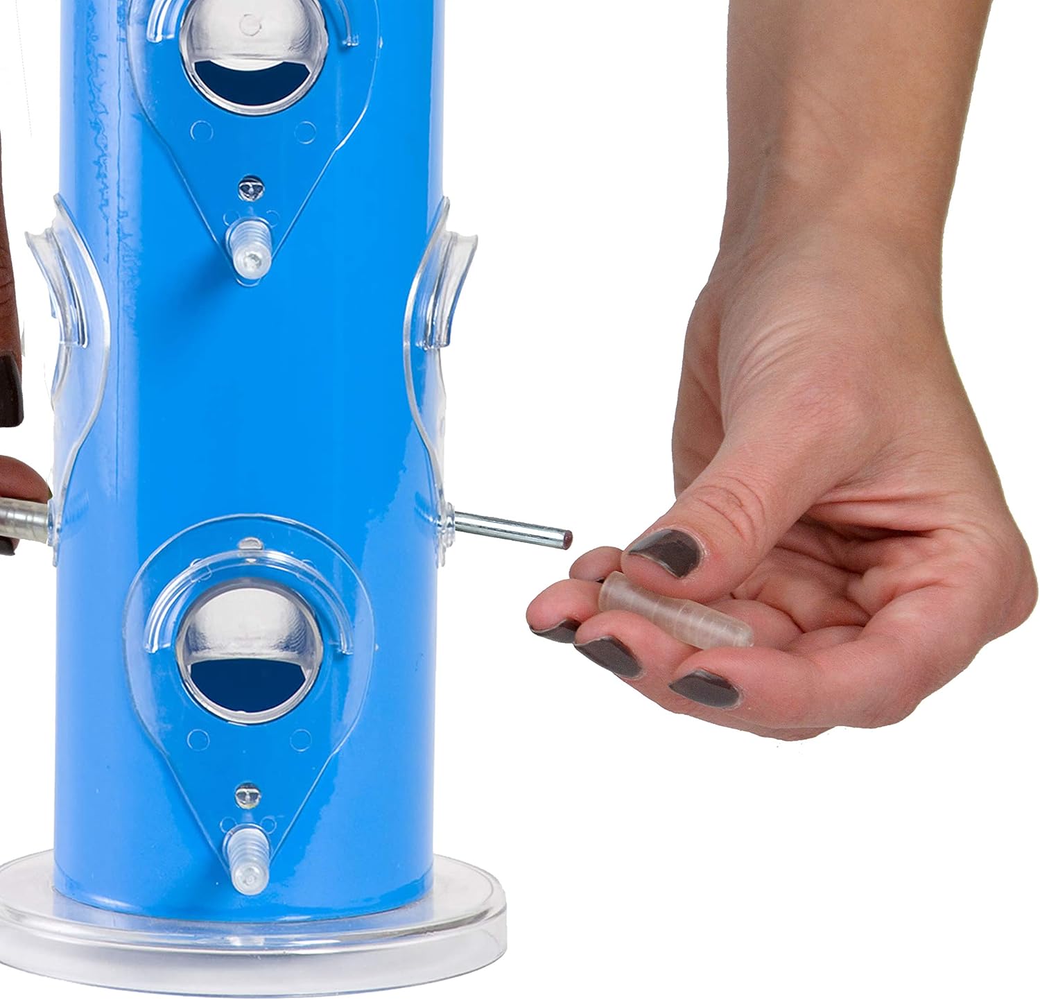 Blue Metal Tube Wild Bird Feeder I2522