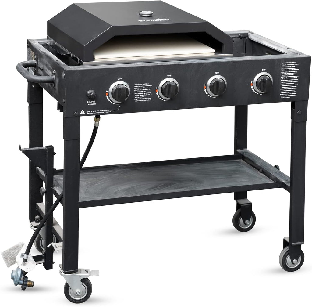 Pizza Oven with Side Panels and Temperature Gauge, 17.7 in. x 13.7 in. Pizza Stone R78756