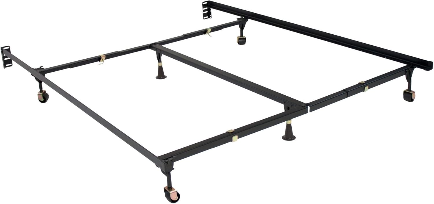 Brown Steel Bed Frame with 6 Legs T69515