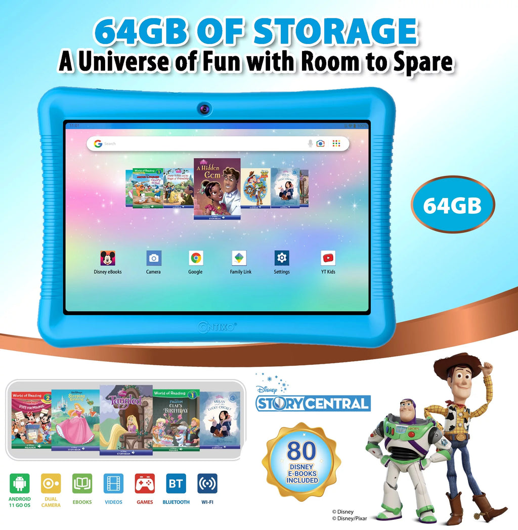 10" Android Kids Tablet and Smart Watch Bundle 64GB, Blue H604