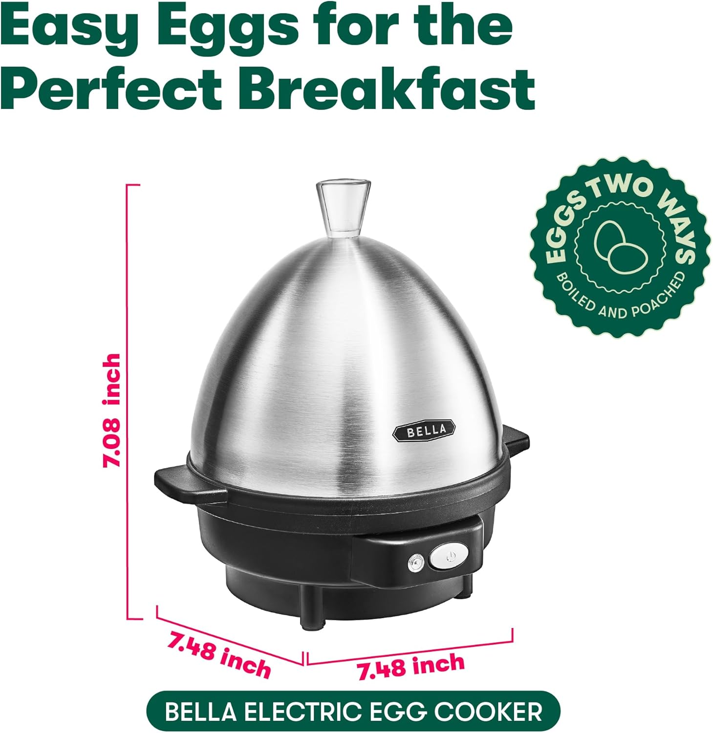 Black Electric Egg Cooker with 7 Egg Capacity Tray B38530