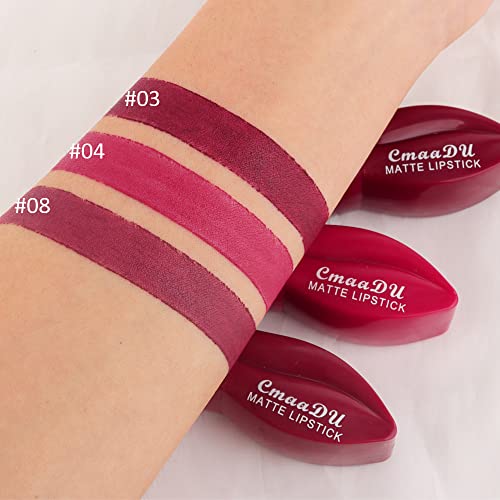 5Pcs Dark Light Bright Red Matte Lipstick Pack Sets E32357
