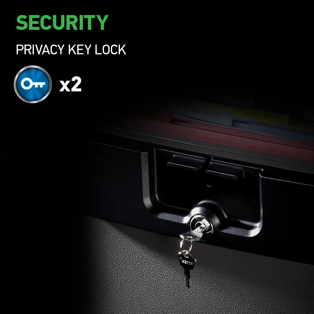 Fire-Resistant Water-Resistant Key Lock Safe Box 0.65 cu. ft. P470074