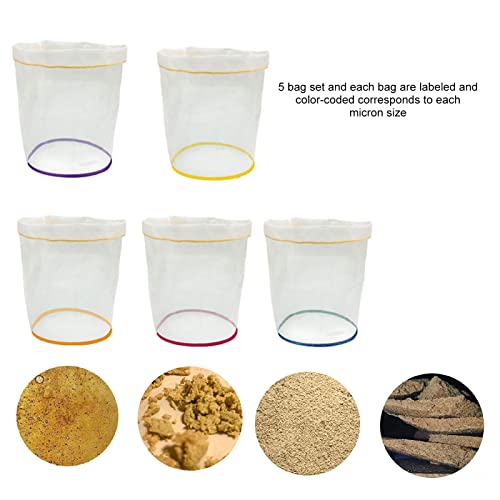 5pcs 1 Gallon Filter Bag Bubble Bag Kit Set Micron Drawstring Extraction Bags E55981