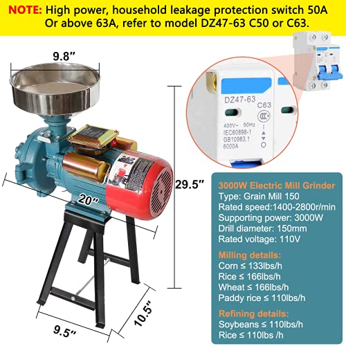 3000W Electric Grain Grinder Mill B77317