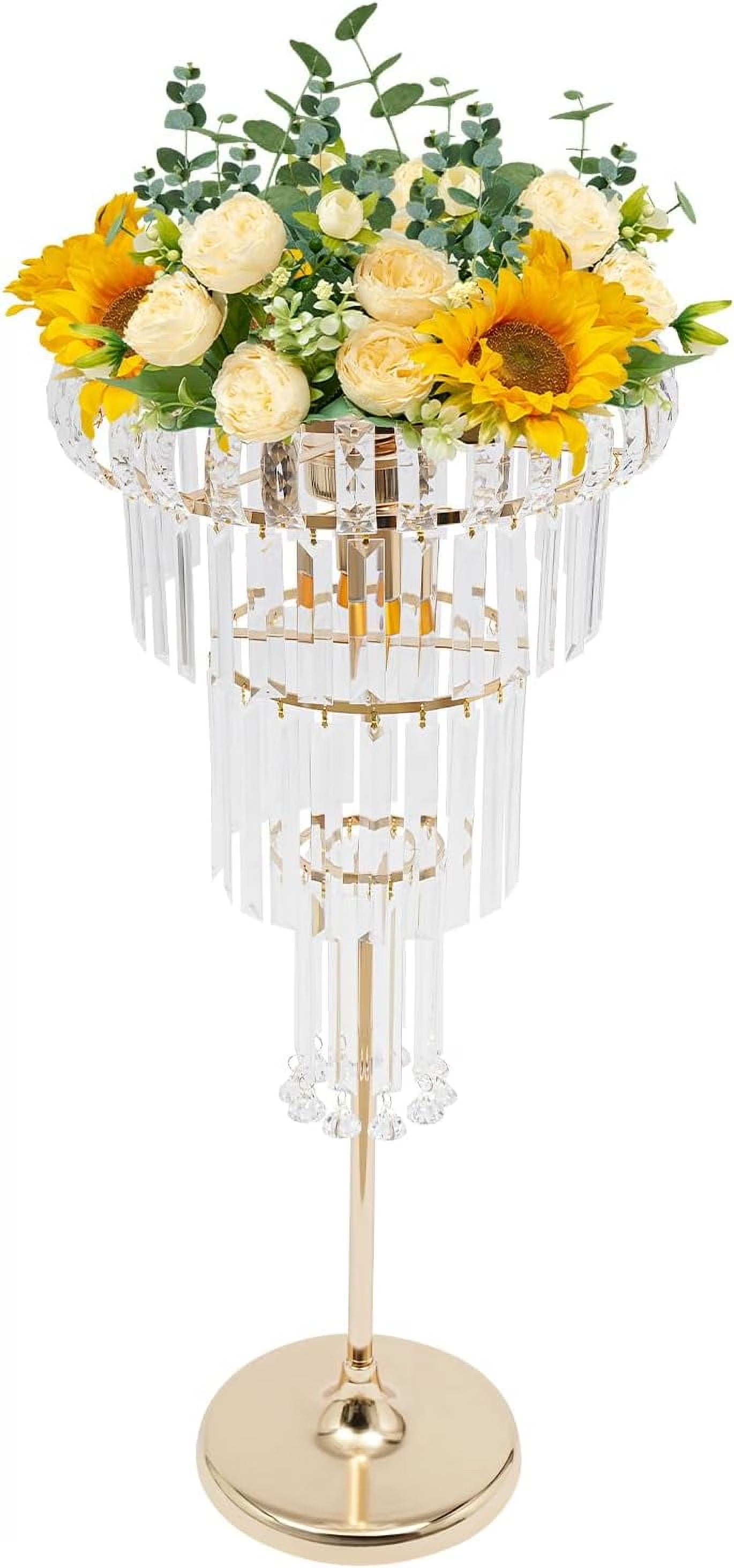 Gold 4-Tier Crystal Flower Stand C53143