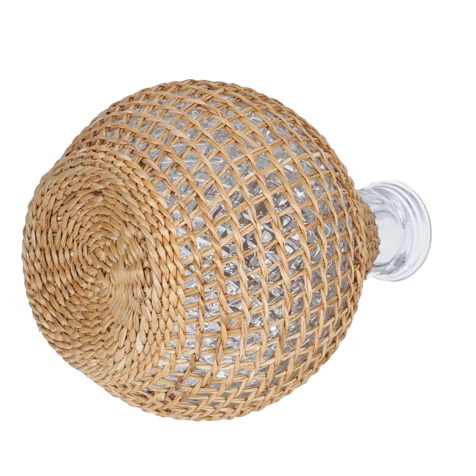 Rattan Glass Vase Clear Gold Terrarium Jar Vases Decoration Brown D12695