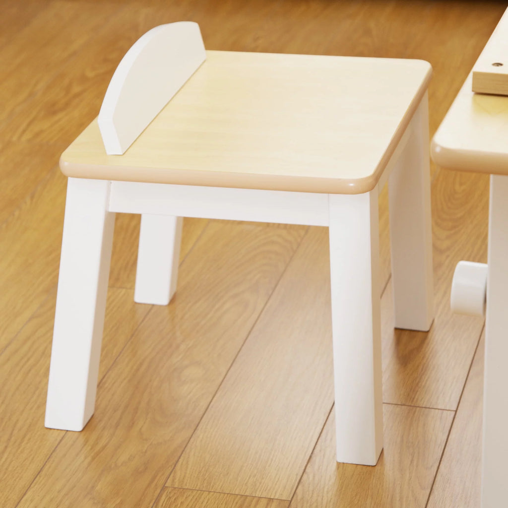 Kids Activity Table and Drawing Desk with Stools, Storage Canvas Bins, Paper Roller, and Paint Cups R2713