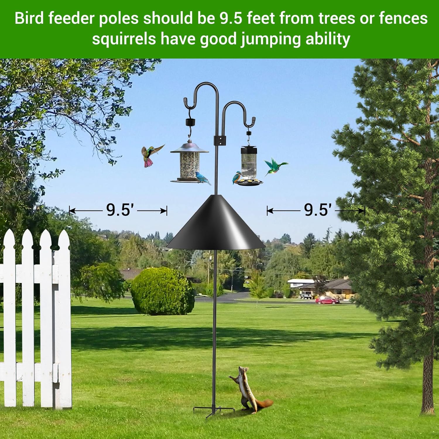 Black 1 Pack Squirrel Baffle for Bird Feeder Pole G10653