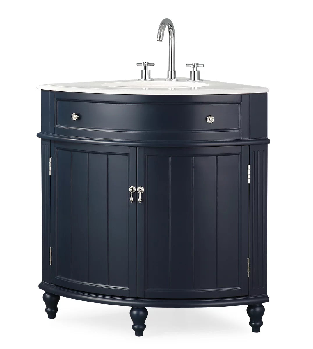 Dark Blue Corner Bathroom Vanity B505965