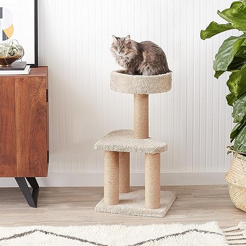 Beige Large Cat Tree with Scratching Posts J1741