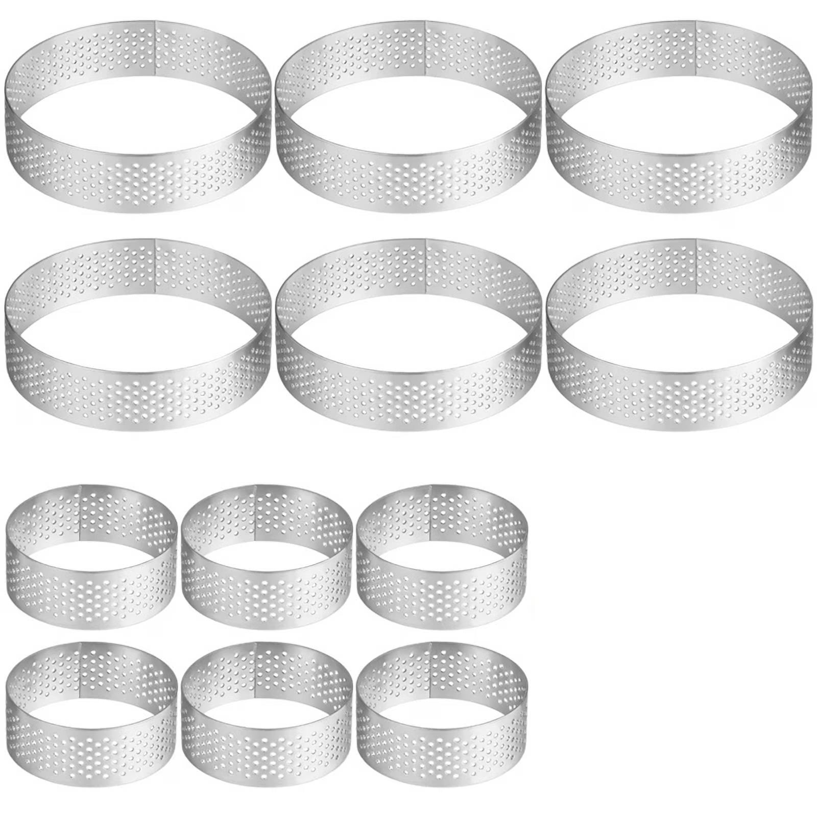 12 x Round Stainless Steel Tart Rings F889