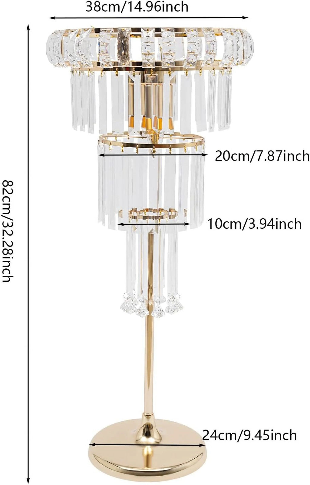 Gold 4-Tier Crystal Flower Stand C53143