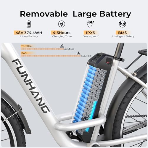 26" Step Thru Electric Bicycle with 48V Removable Battery D909