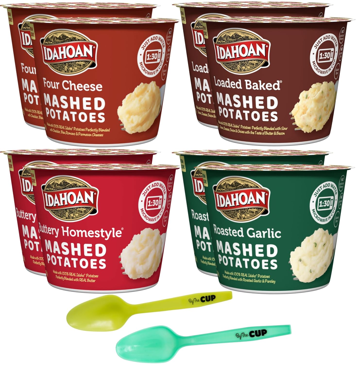 4 Flavor Mashed Potatoes Microwavable Bowls Variety, Pack of 8 D7704