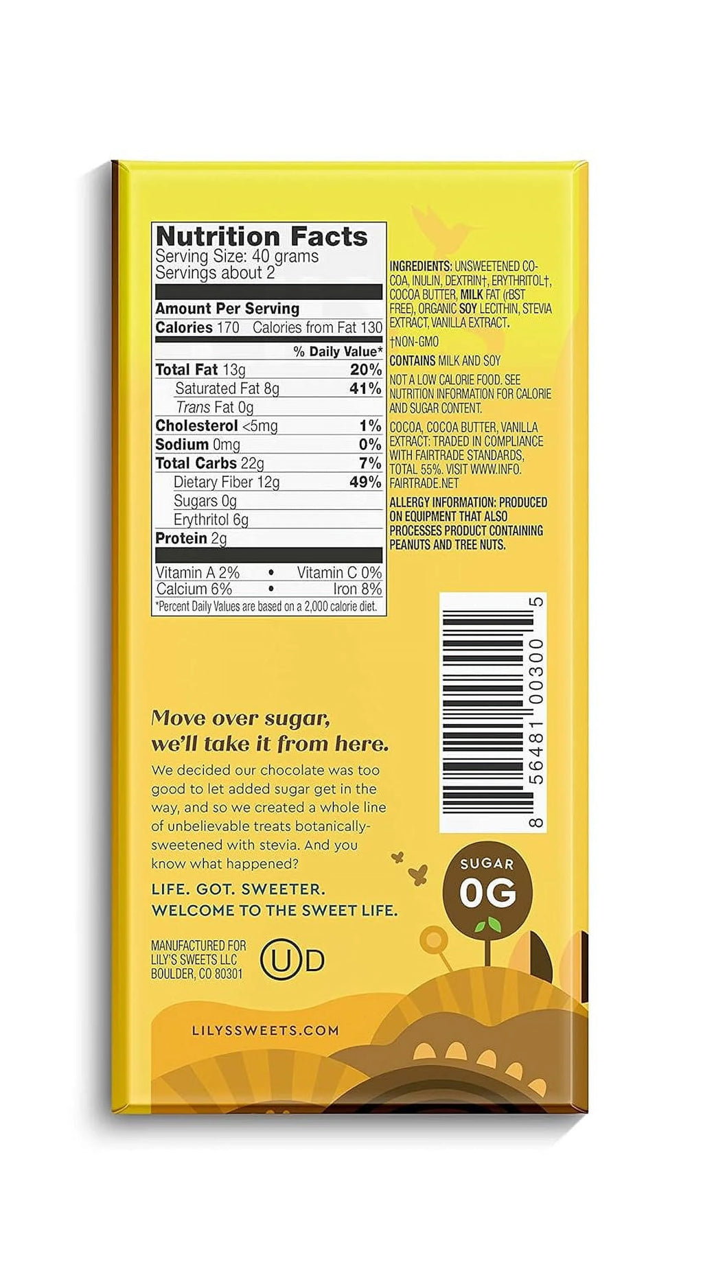 55% Dark Chocolate Bar Sampler, Stevia Sweetened, No Added Sugar, 3 Ounce, 4-Pack C30942