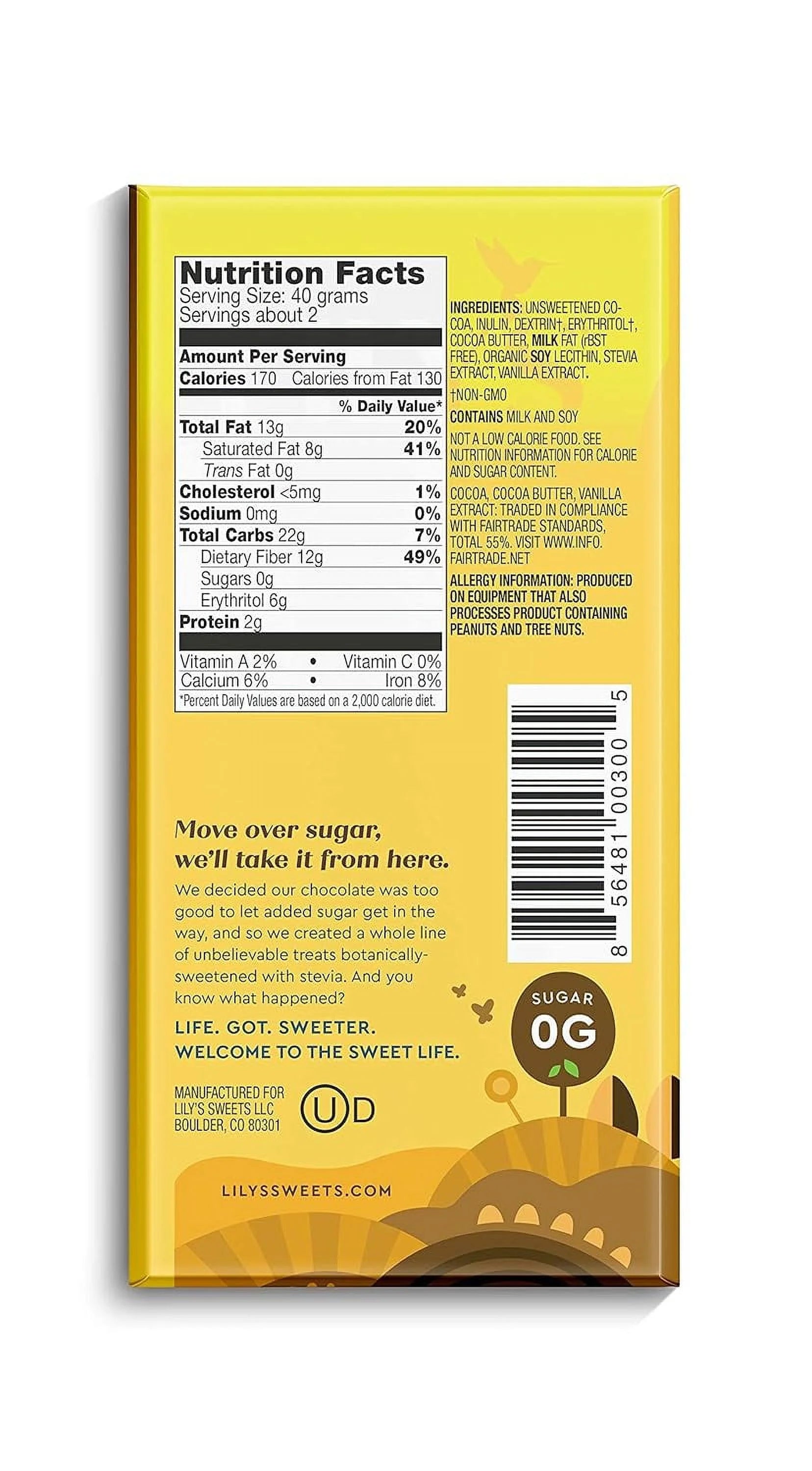 55% Dark Chocolate Bar Sampler, Stevia Sweetened, No Added Sugar, 3 Ounce, 4-Pack C30942