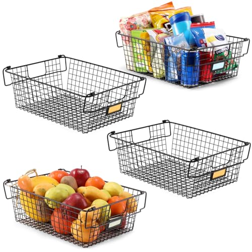 4 Pack Large Stackable Wire Metal Baskets R5864
