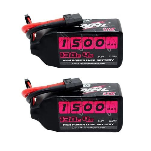 1500mAh 130C 4S Lipo Battery 14.8V with XT60 Plug (2 Packs) L833
