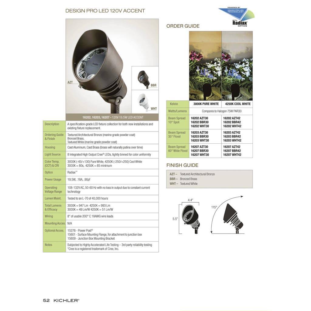 Brass Landscape LED Accent Light F9751